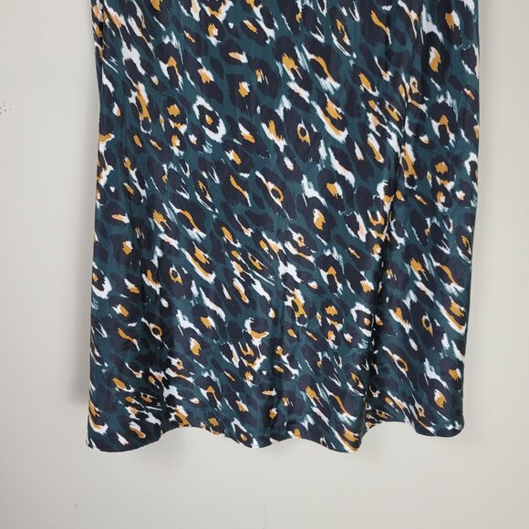 Express Leopard Print Satin Midi High Rise Skirt - Picture 7 of 10